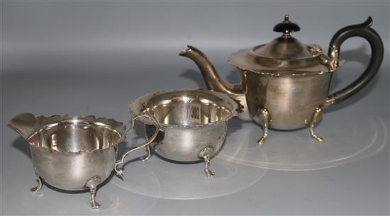 3 piece silver tea set